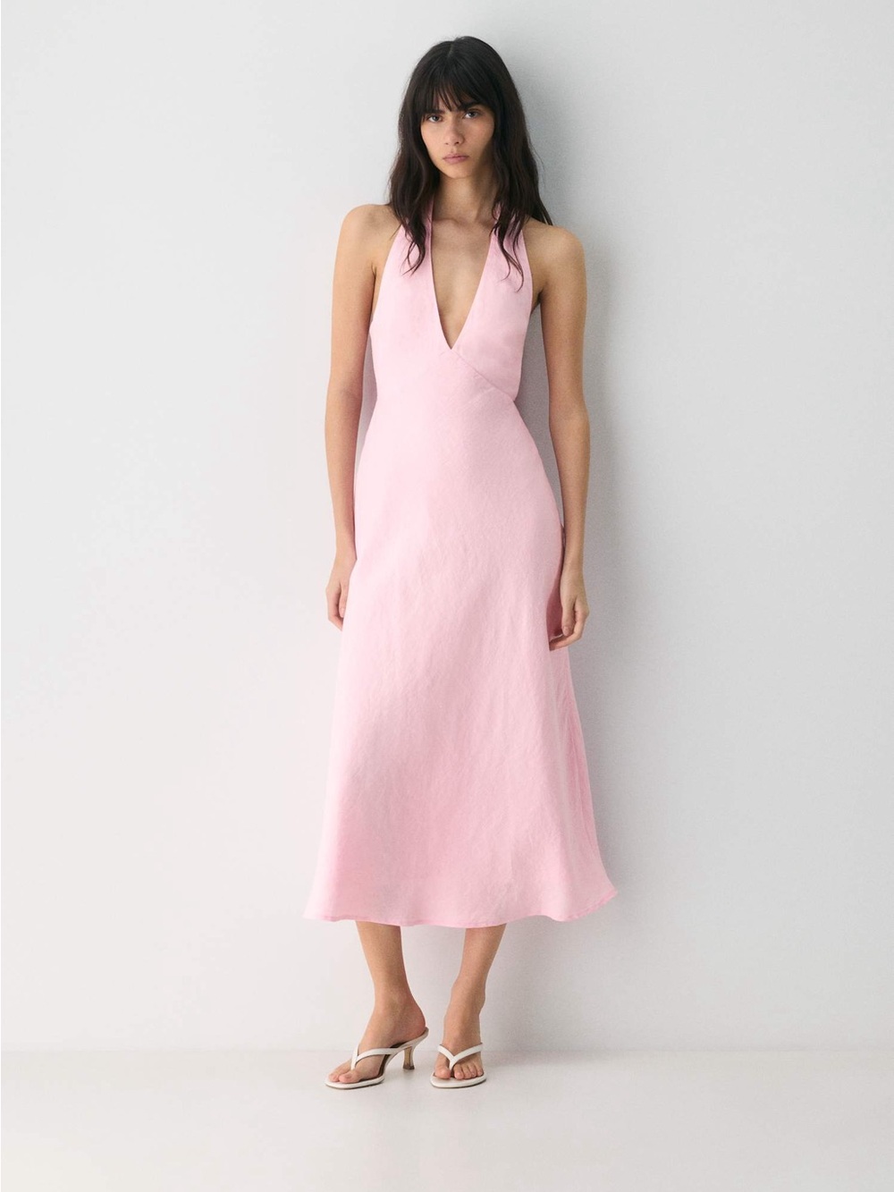 Aritzia Nightscape Linen Halter Dress